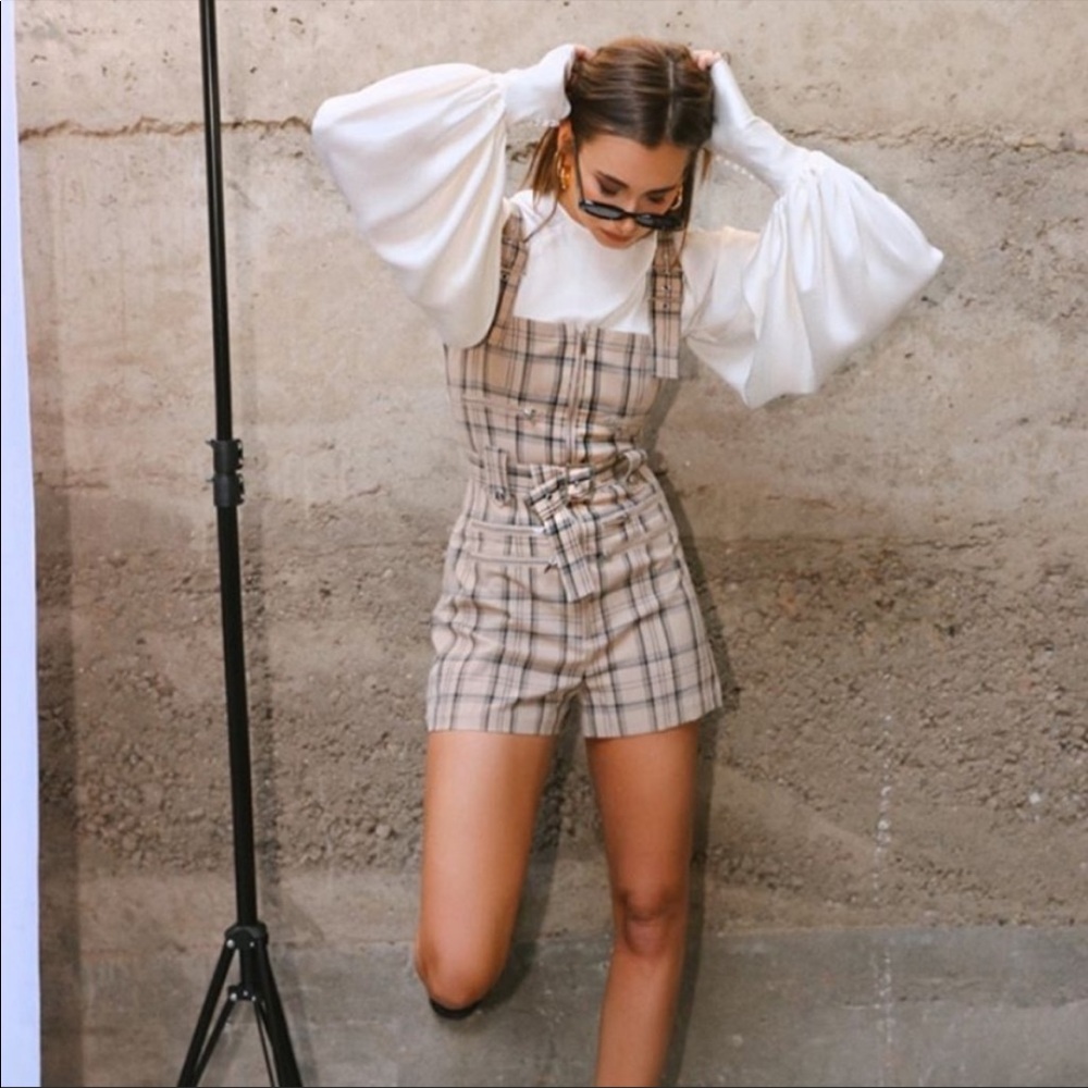 WeWoreWhat Moto Overalls in Khaki